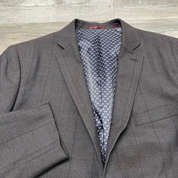 Vintage Daks Johnston & Murphy Brown Mens XL Wool 2 Button Sports Blazer Jacket - Picture 3 of 14